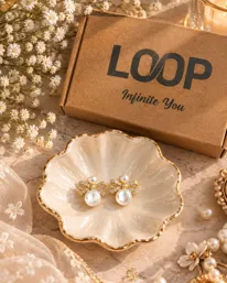 Loop Pearl Bow Earrings