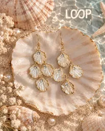 Loop Shell Cascade Earrings